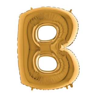 Foliové písmeno B zlaté 102 cm