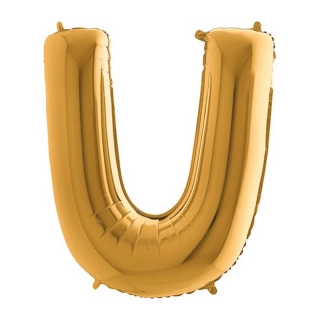 Foliové písmeno U zlaté 102 cm