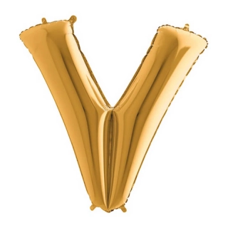 Foliové písmeno V zlaté 102 cm