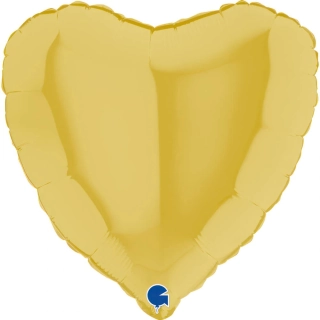 Foliový balonek srdce pastelové žluté 46cm