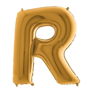 Foliové písmeno R zlaté 102 cm