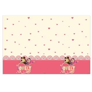 Plastový party ubrus Máša a medvěd Sweet 120 x 180 cm