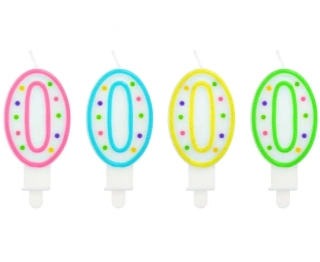 Dortová svíčka číslo 0 s puntíky