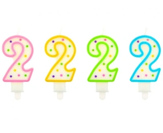 Dortová svíčka číslo 2 s puntíky