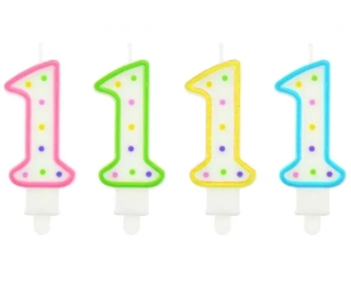 Dortová svíčka číslo 1 s puntíky