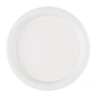 Papírové talíře bílé 23 cm - 8 ks