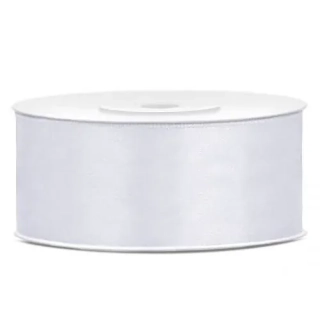 Saténová stuha bílá 25 mm x 25 m