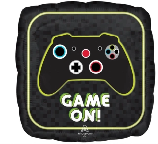 Fóliový balonek čtverec Game On 43cm