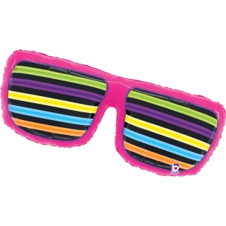 Fóliový balonek Retro neonové brýle 79 cm