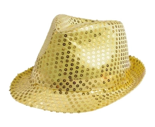 Klobouk s glitry zlatý